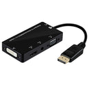 DYNAMIX 4-in-1 Adaptor with DisplayPort Connector. Includes HDMI, DVI, VGA, & Audio Ports. Supports 1080p HD Video (1920 x 1080). Gold-Plated DP Connector, Plug & Play. - Office Connect 2018