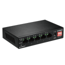 EDIMAX 5 Port 10/100 Fast Ethernet with 4x PoE+ ports and DIP Switch. PoE delivery up to 200m. Power Budget: 71.5W. Auto Energy Saving Functions. Plug and Play.  VLAN and Loop Protection.