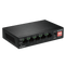 EDIMAX 5 Port 10/100 Fast Ethernet with 4x PoE+ ports and DIP Switch. PoE delivery up to 200m. Power Budget: 71.5W. Auto Energy Saving Functions. Plug and Play.  VLAN and Loop Protection.