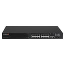 EDIMAX 18-Port Surveillance Long Range Gigabit PoE+ Web Smart Switch with 2 Gigabit RJ45 & 2 SFP Ports. Max Power Budget 280W. Supports PoE up to 200m. IEEE 802.3af/at PoE Compliant. IP Surveillance VLAN