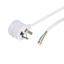 DYNAMIX 3M 3-Pin Tapon Plug to Bare End, 3 Core 1mm Cable, White Colour, SAA Approved. - Office Connect 2018