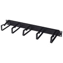 DYNAMIX 19'' 1RU 105mm Deep Metal Cable Management Bar. Supplied with Cage Nuts. - Office Connect 2018