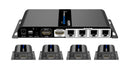 LENKENG 1-In-4-Out 1080P HDMI Extender. 1x HDMI in, 1x HDMI out, 4x RJ45 out. Comp with CAT6/6a/7 Cables, Transmit up to 40m, Plug & Play, Wall-mount, Supports EDID, Includes 1x Tx & 4x Rx. - Office Connect 2018