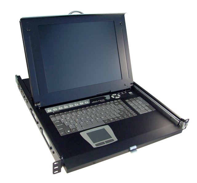 REXTRON All-in-1 Integrated LCD KVM Drawer. 8 Port, 19'''' Screen Size. 1x console to 8x PS2 or USB PC''s, 19'''' TFT LCD, Keyboard Drawer, Rear Bracket ext. Kit (48~93cm,) 8x 1.8m VGA/USB leads. Colour Black.