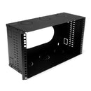DYNAMIX 6U 200mm Deep 19'' Fully Enclosed Hinged Wall Mount Bracket. Includes Lid & Base Panels. Incorporates Side Venting & Rear Entry Plus Knock Outs on Top, Bottom & Sides. Black Colour - Office Connect 2018