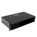 DYNAMIX 2U 300mm Deep 19'' Fully Enclosed Hinged Wall Mount Bracket. Includes Lid & Base Panels. Incorporates Side Venting & Rear Entry Plus Knock Outs on Top, Bottom & Sides. Black Colour - Office Connect 2018