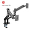 BRATECK 17''-32'' Premium Aluminium Dual Spring-Assisted Desk Mount Monitor Arm. Supports VESA up to 100x100. Extend, Tilt and Swivel. Detachable VESA Plate. Max