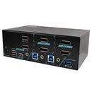 REXTRON 2-Port Dual View DisplayPort USB3.0 KVM Switch. Supports 4K60 Max. Support USB Console. - Office Connect 2018