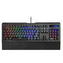 VERTUX Pro Gamer Mechanical Gaming Keyboard with RGB LED Backlight. 100% Anti-Ghosting, Blue Mechanical Keys, Detachable Wrist Rest.