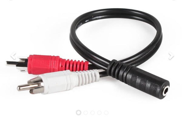 3.5mm Female to 2 Male RCA Audio Cable
