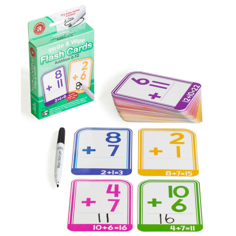 LCBF Write & Wipe Flashcards Addition w/Marker - Office Connect 2018