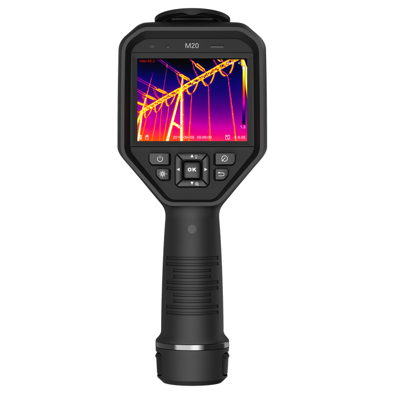 HIKMICRO M20 Handheld Wi-Fi Manual Focus Thermal Imaging Camera. 3.5" LCD Touch Screen. Thermal, Visual, Fusion, PIP & Blending Image Modes. Thermal Resolution: 49,152 Pixels.