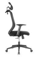BRATECK Office Chair with Headrest. Ergonomic & Breathable Mesh Back. Pneumatic Seat-Height Adjustment. Adjustable Tilt-back, Lumbar Cushion, & Headrest. PU Hooded Casters. Black Colour. - Office Connect 2018