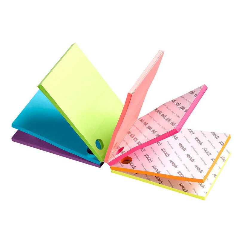 Stick'n Magic Cube 76x101mm 280 Sheet Neon Rainbow - Office Connect 2018