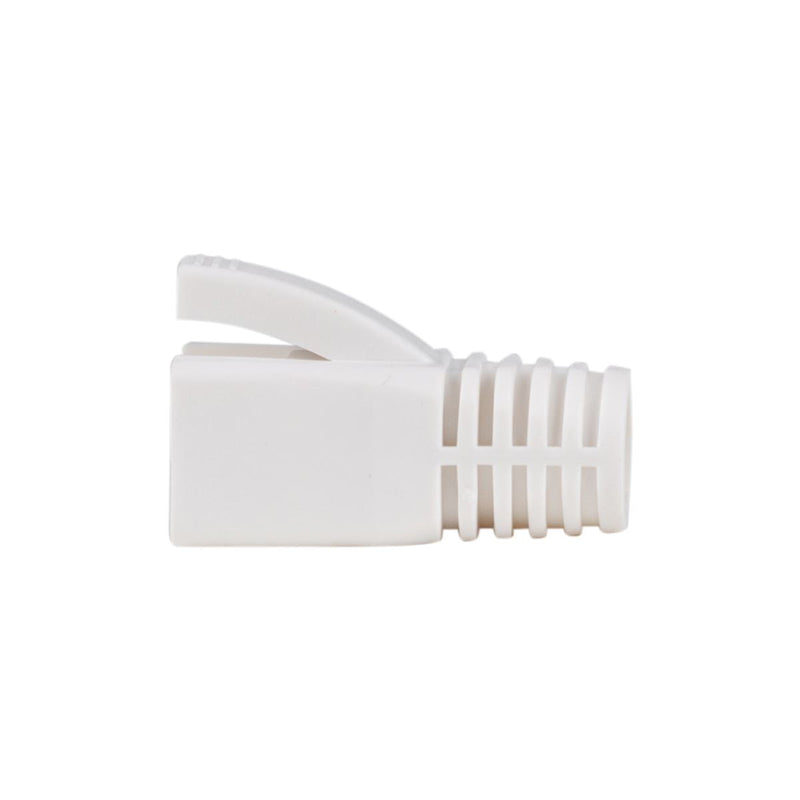 DYNAMIX Strain Relief Boot, OD: 7.5mm, Colour White. 20 Pack. Suited for Cat6A Shielded Cable