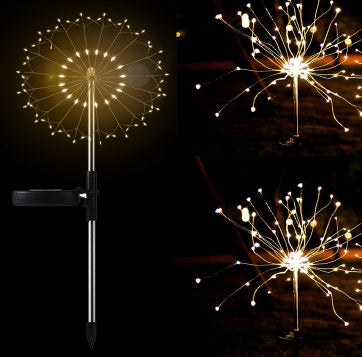 New Ground Plug Solar Fireworks Light LED Light String Copper Wire Outdoor Garden Decoration Star Lights Christmas Lights - Office Connect 2018