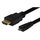 DYNAMIX 1m HDMI to HDMI Micro Cable v1.4. Max Res: 4K@30Hz. Colour Black. - Office Connect 2018