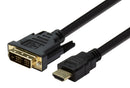 DYNAMIX 1m HDMI Male to DVI-D Male (18+1) Cable. Single Link Max Res:1080P 60Hz, Bi-directional. - Office Connect 2018
