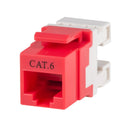 DYNAMIX Cat6 RED Keystone RJ45 Jack for 110 Face Plate T568A/T568B Wiring. 180 Slimline Jack. - Office Connect 2018