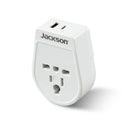 JACKSON Slim Inbound Travel Adaptor 1x USB-A and 1x USB-C (2.1A) Charging Ports. For incoming Tourists from USA, Japan, UK, & Hong Kong. Converts Plugs for use in NZ/AUS