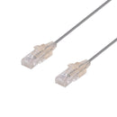 DYNAMIX 1.5m Cat6A 10G Grey Ultra-Slim Component Level UTP Patch Lead (30AWG) with RJ45 Unshielded Gold Plated Connectors. Supports PoE IEEE 802.3af (15.4W).