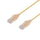 DYNAMIX 0.5m Cat6A 10G Yellow Ultra-Slim Component Level UTP Patch Lead (30AWG) with RJ45 Unshielded Gold Plated Connectors. Supports PoE IEEE 802.3af (15.4W).