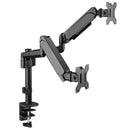 BRATECK 17"-32" Pole-Mounted Gas Spring Dual Monitor Desk Mount Bracket with Detachable VESA Plate. Max Load 9Kgs Per Arm, Supports VESA 75x75 & 100x100, Extend, Tilt, & Swivel, Clamp or Grommet Instal. - Office Connect 2018