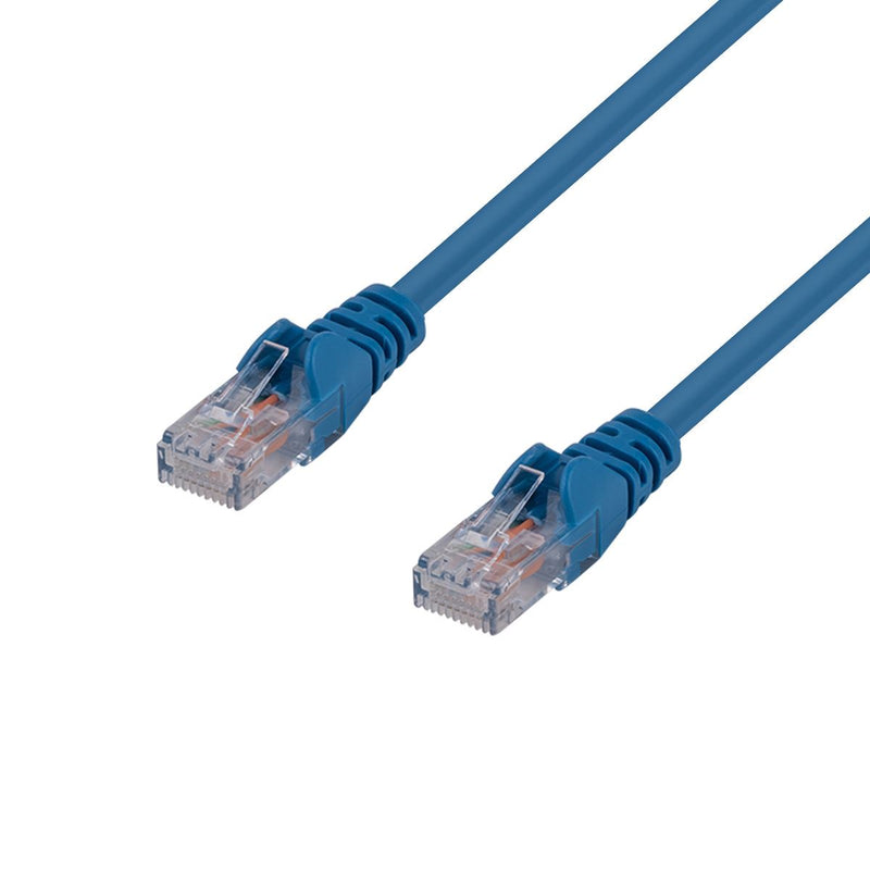 DYNAMIX 10m Cat6 Blue UTP Patch Lead (T568A Specification) 250MHz 24AWG Slimline Snagless Moulding with Unshielded Gold Plate Connector.