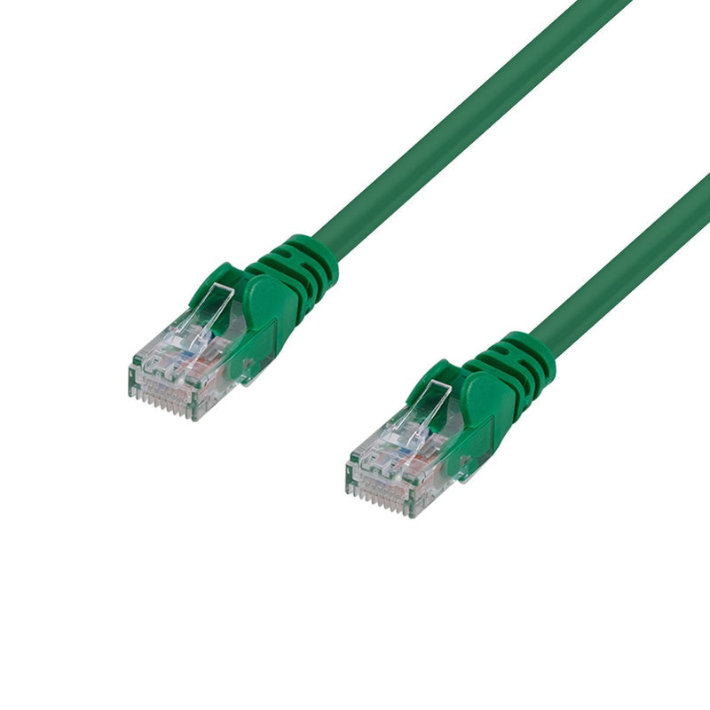 DYNAMIX 0.3m Cat6 Green UTP Patch Lead (T568A Specification) 250MHz 24AWG Slimline Snagless Moulding with Unshielded Gold Plate Connector. - Office Connect 2018