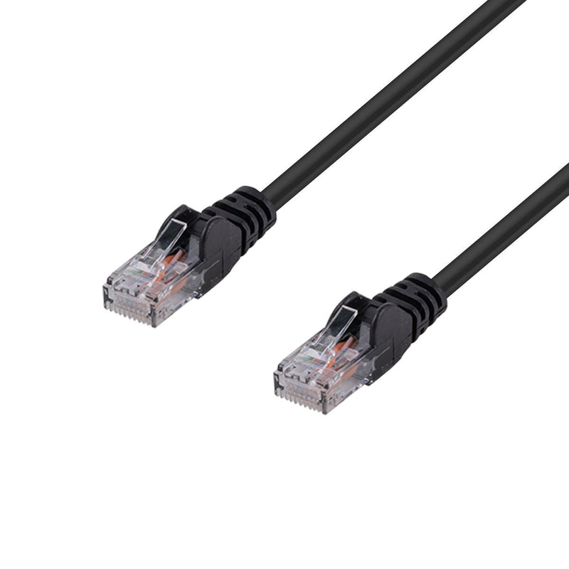 DYNAMIX 0.5m Cat6 Black UTP Patch Lead (T568A Specification) 250MHz 24AWG Slimline Snagless Moulding with Unshielded Gold Plate Connector.