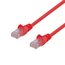 DYNAMIX 0.5m Cat6 Red UTP Patch Lead (T568A Specification) 250MHz 24AWG Slimline Snagless Moulding with Unshielded Gold Plate Connector.