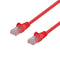 DYNAMIX 5m Cat6 Red UTP Patch Lead (T568A Specification) 250MHz 24AWG Slimline Snagless Moulding with Unshielded Gold Plate Connector.