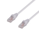 DYNAMIX 3m Cat6 White  UTP Patch Lead (T568A Specification) 250MHz 24AWG Slimline Snagless Moulding with Unshielded Gold Plate Connector. - Office Connect 2018