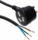 DYNAMIX 3M 3-Pin Tapon Plug to Bare End, 3 Core 1mm Cable, Black Colour, SAA Approved. - Office Connect 2018