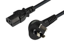 DYNAMIX 0.5M Flat Head 3-Pin to C13 Female Connector 7.5A SAA Approved Power Cord. 0.75mm copper core. BLACK Colour.