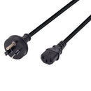 DYNAMIX 3m 3-Pin Plug to IEC Female  Plug with rounded Earth Pin. 10A. SAA Approved Power Cord. BLACK Colour. - Office Connect 2018