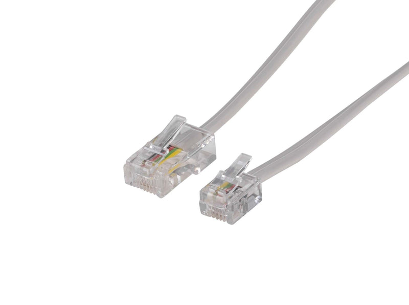 DYNAMIX 5m RJ12 to RJ45 Cable - 4C All pins connected crossed, Colour Grey