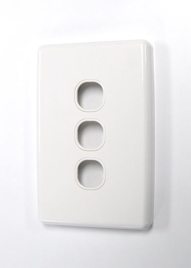 AMDEX Switch Plate ONLY. 3 Gang WPC Series Wall Face Full Cover Plate. (Accepts Clipsal Style Mechs) - Office Connect 2018