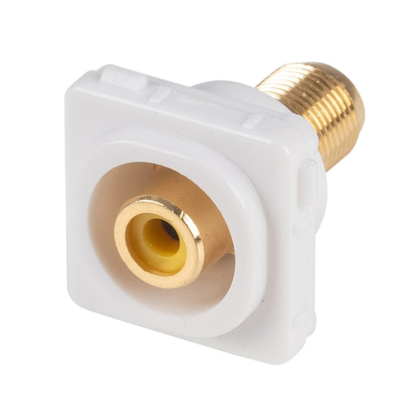 AMDEX Yellow RCA to F Connector. Gold Plated - Office Connect 2018