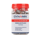 DYNAMIX RJ45 100pc Jar, (Round Solid) 8P8C Shielded Modular Plug. 50 micron - Office Connect 2018
