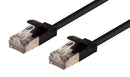 DYNAMIX 0.75m Cat6A S/FTP Black Ultra-Slim Shielded 10G Patch Lead (34AWG) with RJ45 Gold Plated Connectors. Supports PoE IEEE 802.3af (15.4W). - Office Connect 2018