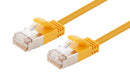 DYNAMIX 0.75m Cat6A S/FTP Yellow Ultra-Slim Shielded 10G Patch Lead (34AWG) with RJ45 Gold Plated Connectors. Supports PoE IEEE 802.3af (15.4W).