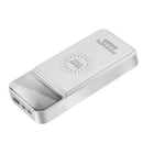 PROMATE 20000mAh Wireless Charging Power Bank with LED Display. Ultra-Slim, 15W Charging, Kick Stand, Supports 20W PD, QC3.0, USB-C In/Out, Universal Compatibility, White Colour - Office Connect 2018
