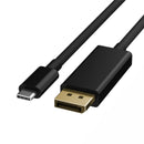 DYNAMIX 2m USB-C to DisplayPort 1.2 Cable. Supports 4K@60Hz UHD (3840x2160). Bidirectional, Supports HDR, HDCP 2.2, Supports 7.1 Surround Sound, Plug & Play, Black Colour. - Office Connect 2018