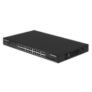 EDIMAX Industrial Surveillance VLAN 28-Port Gigabit PoE+ Web Smart Switch. 24 Gigabit Ethernet Ports, 4 Gigabit RJ45 and 4 SFP Combo Ports. PoE up to 200m at 10Mps. Supports up to 30W per Port. - Office Connect 2018
