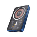 PROMATE 5000mAh Power Bank with Transparent Magsafe 15W Wireless Charging. Supports 20W Power Delivery. Includes 1x USB-C In/Out, 1x USB-A Ports. Carbon Fiber Design Charge 3x Devices. Blue Colour. - Office Connect 2018