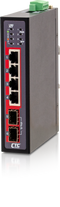 CTC UNION 4 Port Gigabit + 2x SFP Unmanaged Switch. -40C~+75C. 4x 10/100/1000Base-T, plus 2x 100/1000Base-X SFP (Total 6 ports). 4KV Surge Protection. Din Rail with Screws Included.