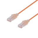 DYNAMIX 0.5m Cat6A 10G Orange Ultra-Slim Component Level UTP Patch Lead (30AWG) with RJ45 Unshielded Gold Plated Connectors. Supports PoE IEEE 802.3af (15.4W). - Office Connect 2018