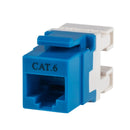 DYNAMIX Cat6 BLUE Keystone RJ45 Jack for 110 Face Plate. T568A/ T568B Wiring. 180 Slimline Jack.