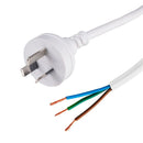 DYNAMIX 1M 3-Pin Plug to Bare End, 3 Core 1mm Cable, White Colour, SAA Approved - Office Connect 2018